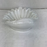 White glazed ceramic handmade soap holder