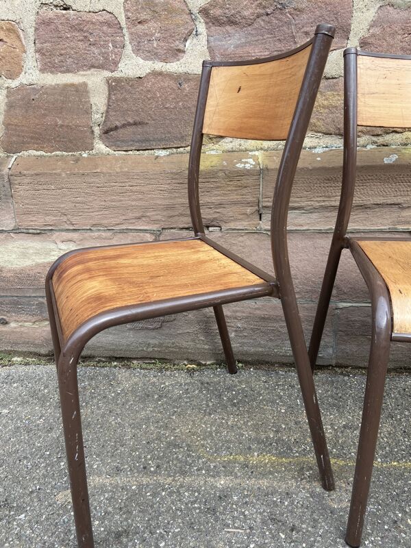 4 chaises école vintage