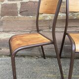 4 vintage school chairs