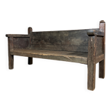 Antique Spanish chestnut wood bench from the 18th century