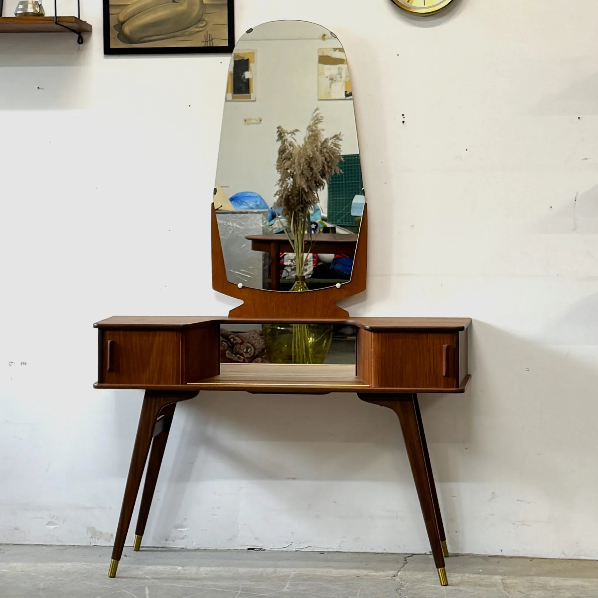 Unique teak dressing table, Scandinavia, 1960s/70s, vintage, mid-c