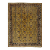 Large Vintage Oushak Rug Beige Brown 330 x 249 cm