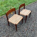 Pair of minimalist vintage chairs "Pia" by Poul Cadovius for Royal Persiennen, Denmark
