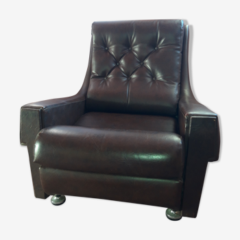 Fauteuil club vintage simili cuir