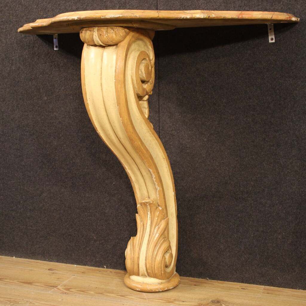 Italian lacquered and painted console table