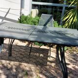 EMU antique iron garden furniture, table, 2 armchairs and 4 Vera chairs