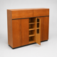Large vintage teak wardrobe from the 1960s, with hanging and shelving sections
