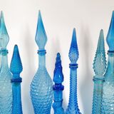 Set of 21 vintage Empoli decanters