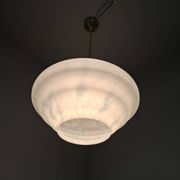 Napako Midcentury Modern Pendant Lamp in Opaline Glass and Brass, Czechoslovakia