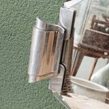 Plateau art déco en miroir biseauté, poignées chromées