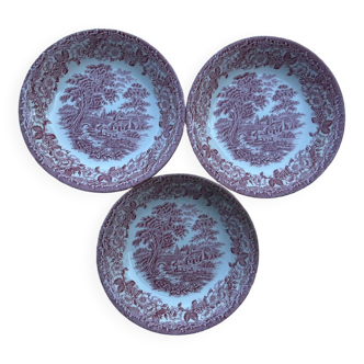 Set of 3 old hollow plates