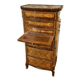 Weekly calendar in louis xv style marquetry stamped from maison gouffé in paris