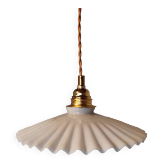 Suspension vintage opaline blanche