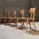 Set of 5 all-wood chairs published by Ton 1960