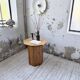 Hexagonal console table guéridon Regain pine 1970