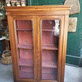 Vitrine biblioheque louis philippe en noyer du xix ème siecle