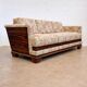 Macassar veneer Art Deco sofa with floral fabric, Austria, 1930s.