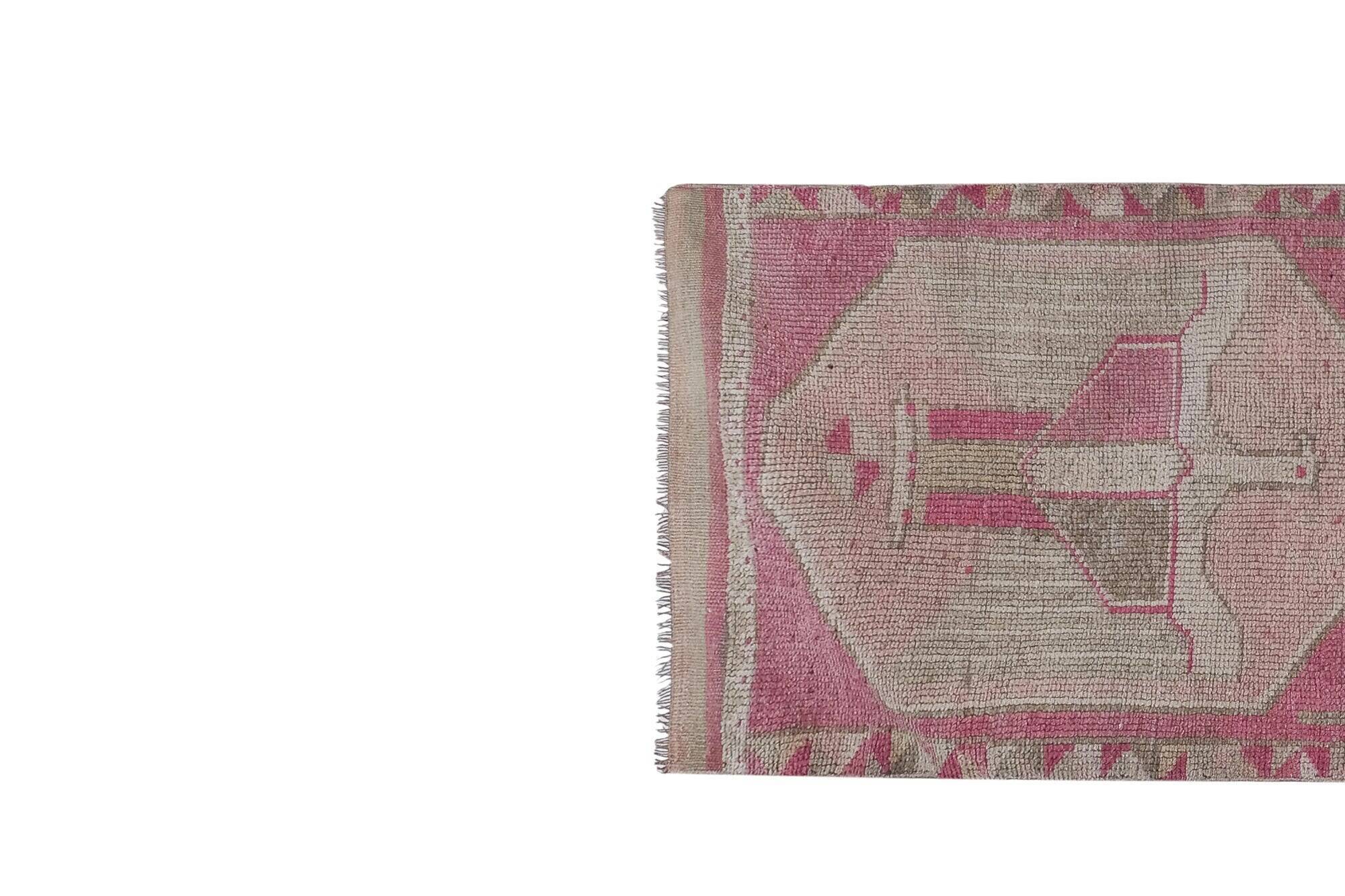 Vintage Turkish hallway rug 103x351 cm