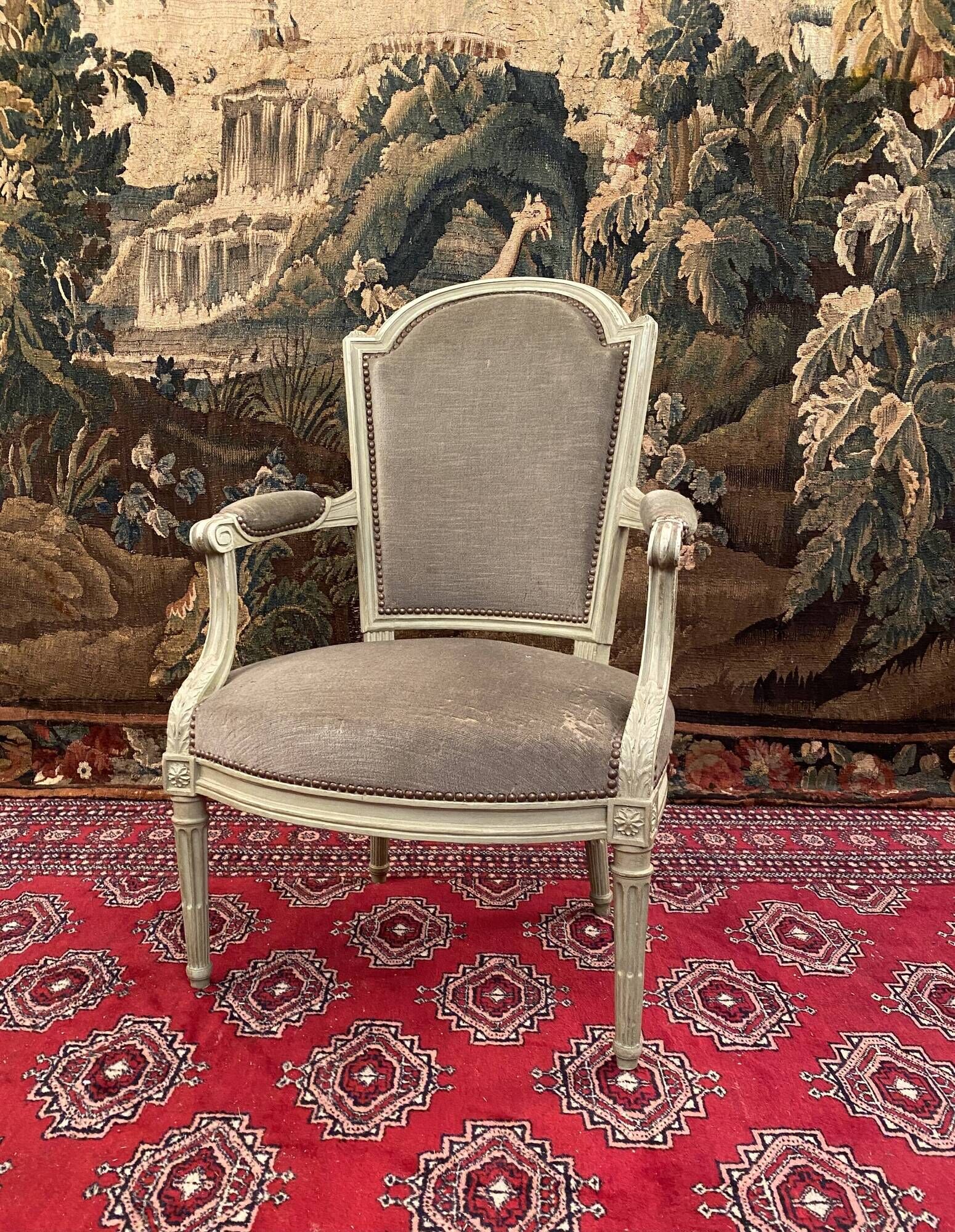 Louis XVI-era armchair Stamp Nicolas Denis Delaisement 18th century