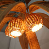 "Palm/coconut tree" floor lamp in rattan