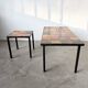 Pair of glazed ceramic coffee tables