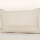 Vintage minimalist style hemp pillow with original details, organic brown wool turkish lumbar
