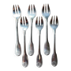 6 Christofle silver-plated oyster forks, shell design.