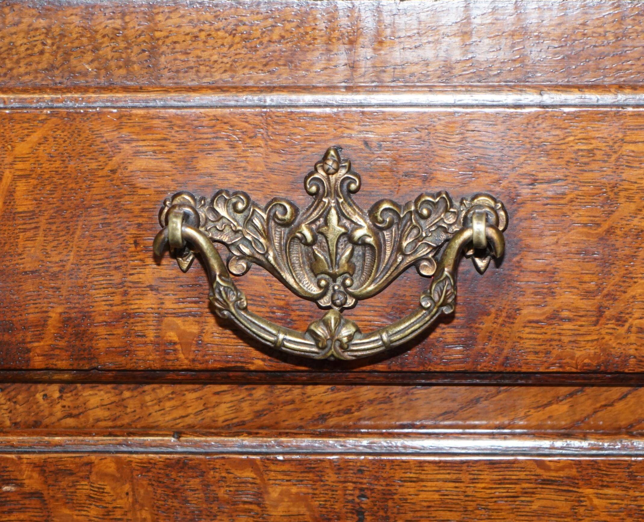 George III oak secretary bookcase circa 1760, Thomas Chippendale style.