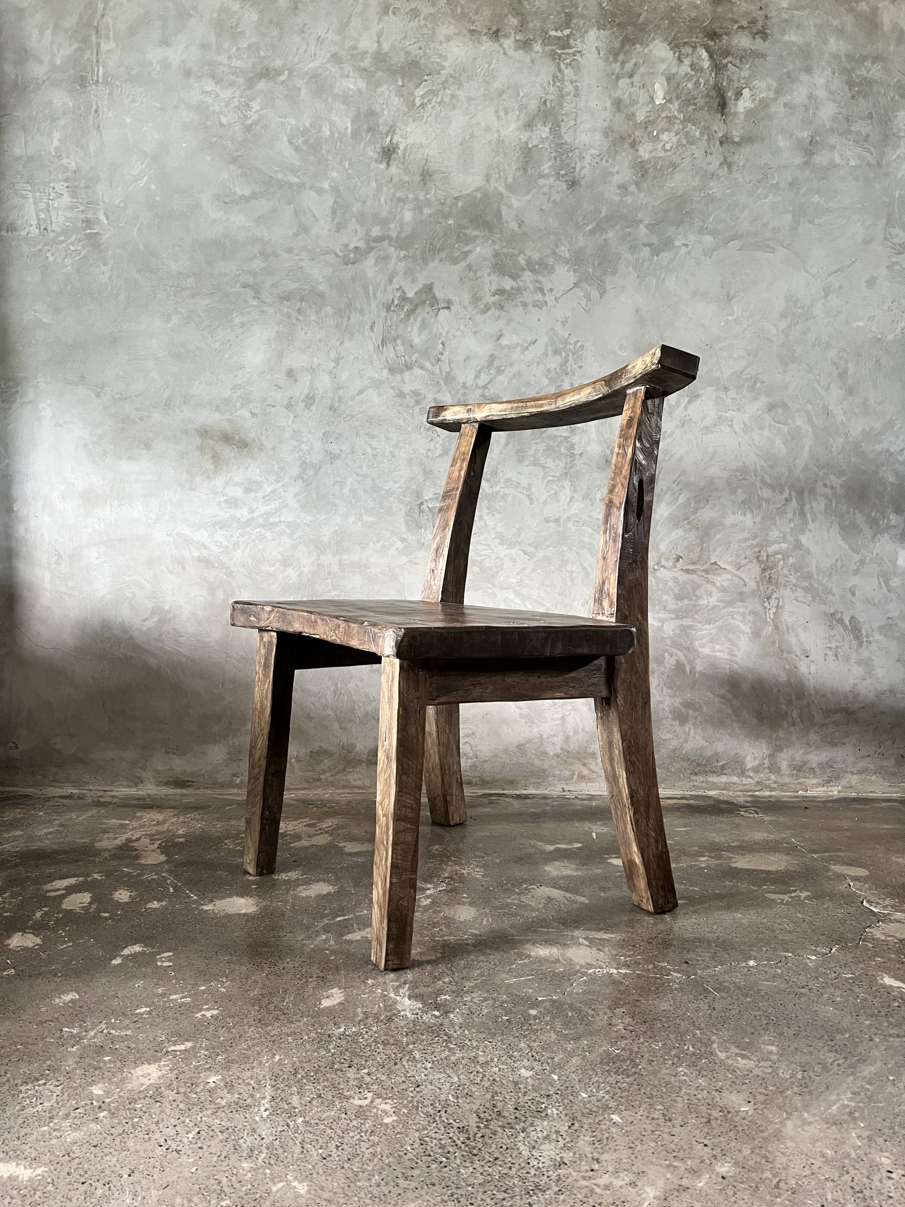 Large old teak chair or armchair H84 L60