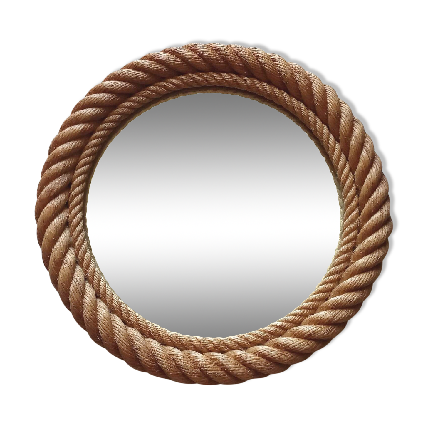 Round mirror in rope 1950s 35,5cm