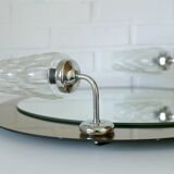 Miroir de courtoisie éclairé, miroir mural de salle de bain vintage d'Allemagne des années 1980