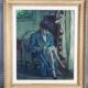 Oil on panel Young woman reading Signed Roger Alluin dated 28/2/38