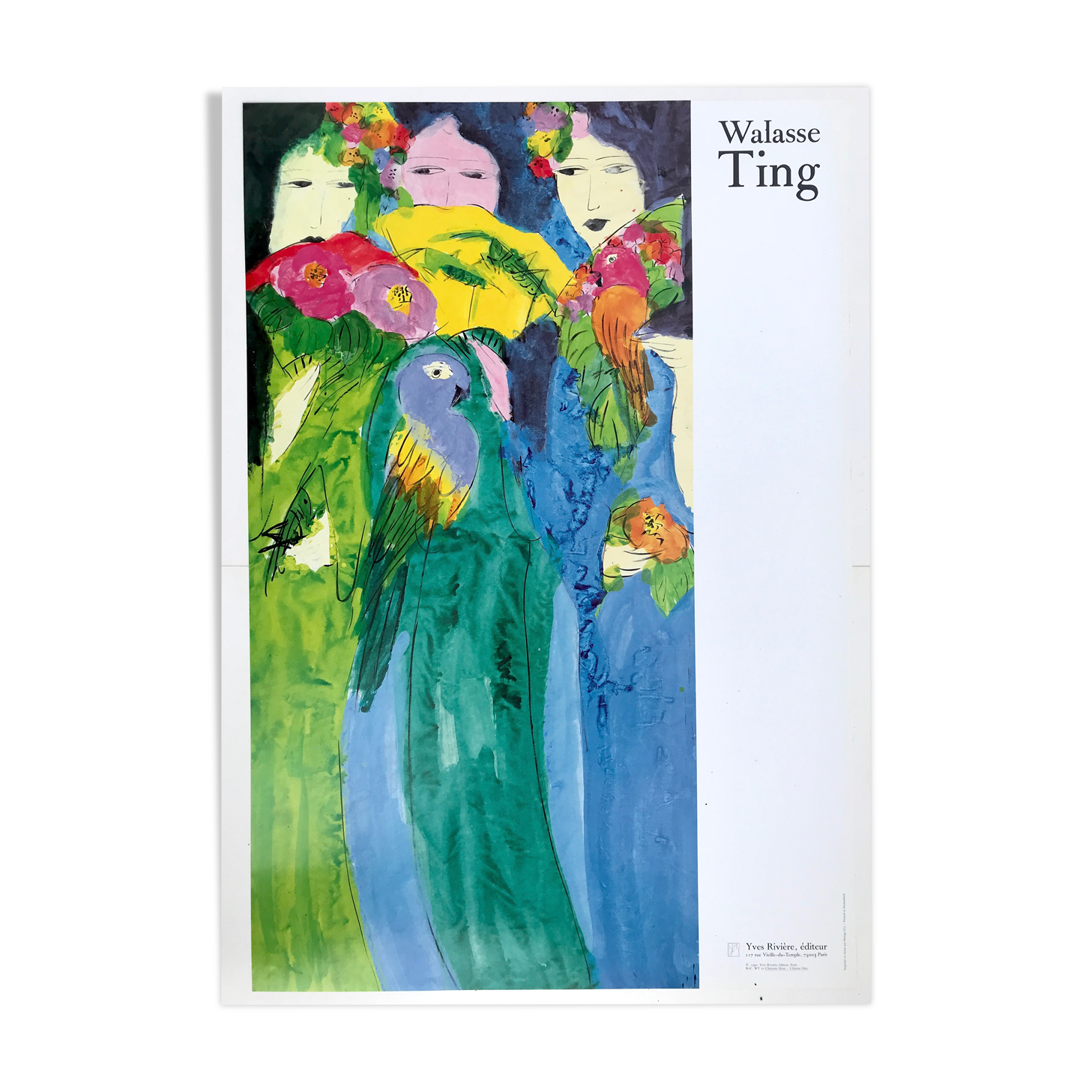 Art poster after Walasse TING, Untitled in blue and green (vertical format)