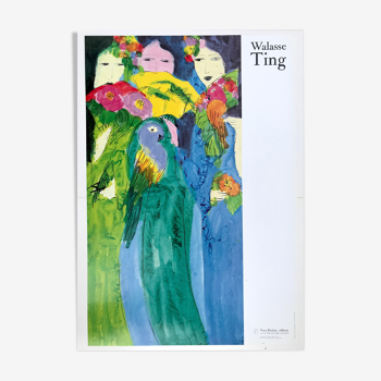 Art poster after Walasse TING, Untitled in blue and green (vertical format)