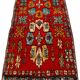 Vintage red Berber rug with multicoloured patterns - 145 x 300 cm