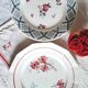 Mismatched antique earthenware dinner plates
