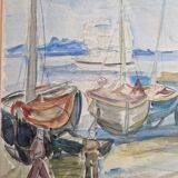 Henri Epstein (1891-1944) - Watercolor on paper - Beach scene - Signed