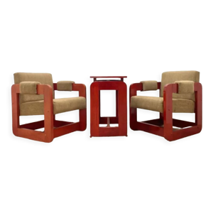 Paire de fauteuils brutalistes