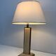Table Lamp in Travertine and Gold Chrome, French Work, circa 1970