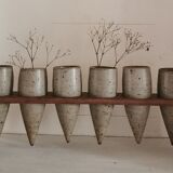 Sculpture 6 vases en grès 1970