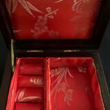 Jewel box, jade, brass, mahogany, china