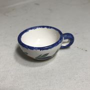 Série 4 tasses Quimper HB céramique + dessins peints vintage