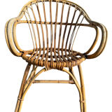 Set of 4 rattan armchairs from the 1960s, France.