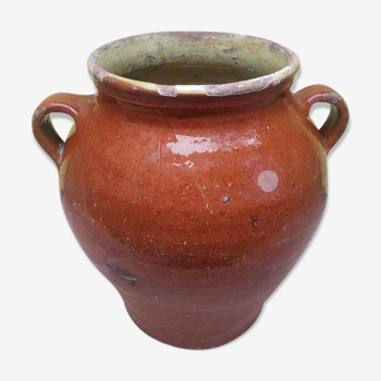 Old glazed grease pot