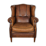 Vintage Dutch Cognac Colored Leather Club Chair