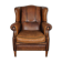 Fauteuil hollandais vintage en cuir cognac