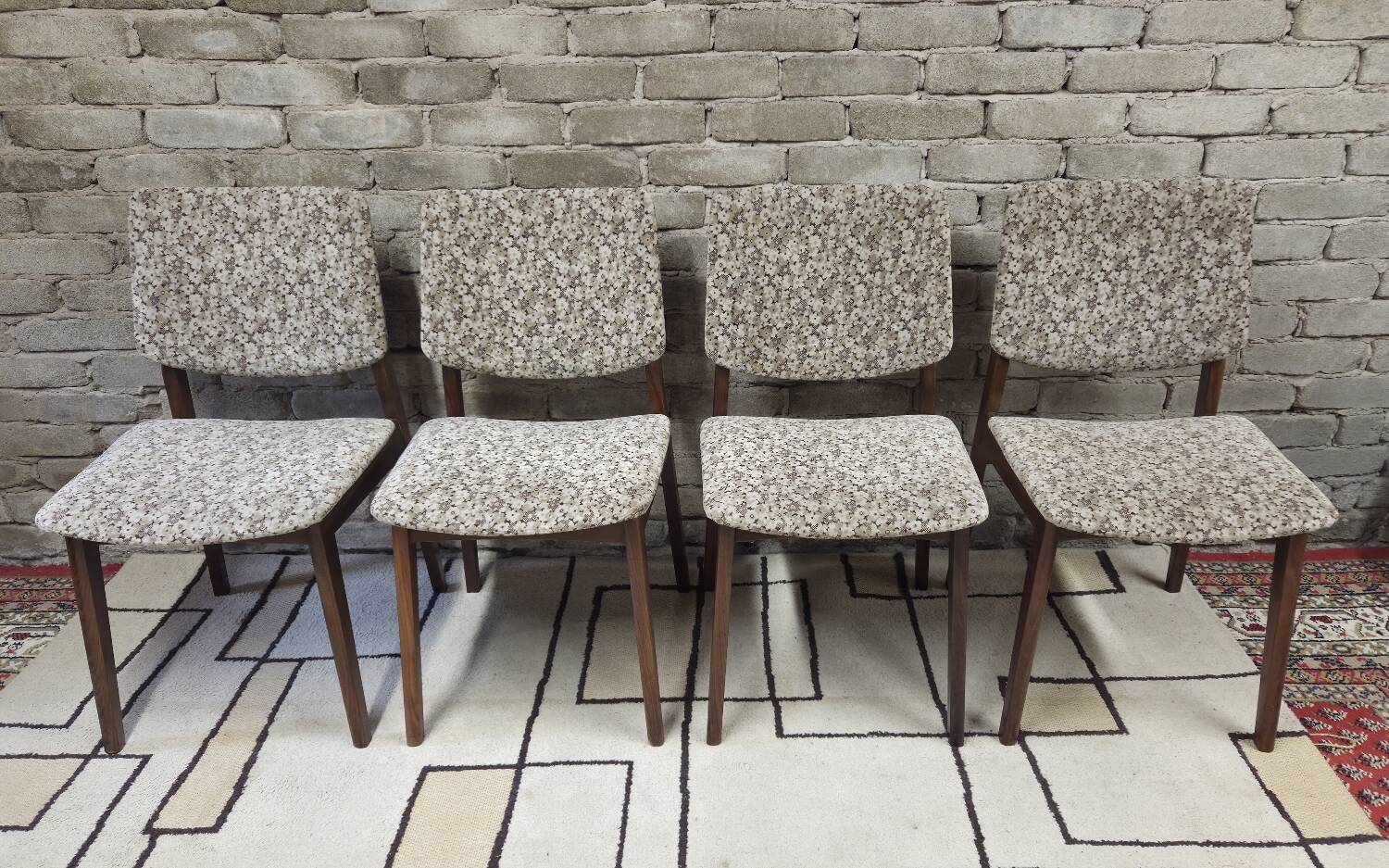 Set of 4 vintage Scandinavian teak chairs from the 1960s.
