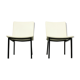 Set of 2 Industrial minimalist black metal tube frame chairs, 1960s