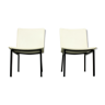 Set of 2 Industrial minimalist black metal tube frame chairs, 1960s