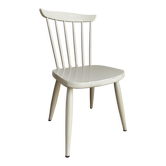 Vintage scandinavian style white chair in solid wood